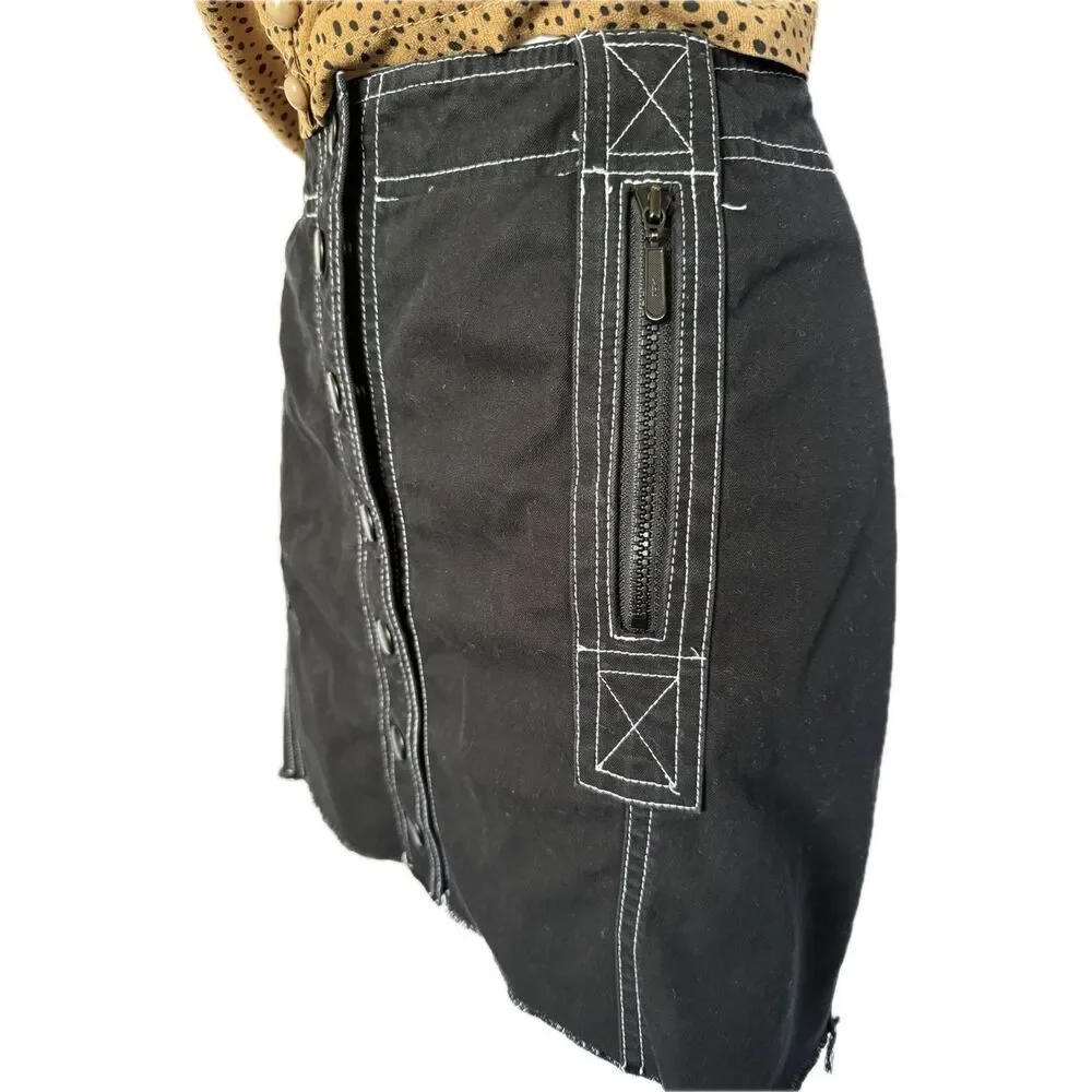 INC Stretch Button Up Raw Edge Skirt Altered* Retail $79 Women’s Size 6P